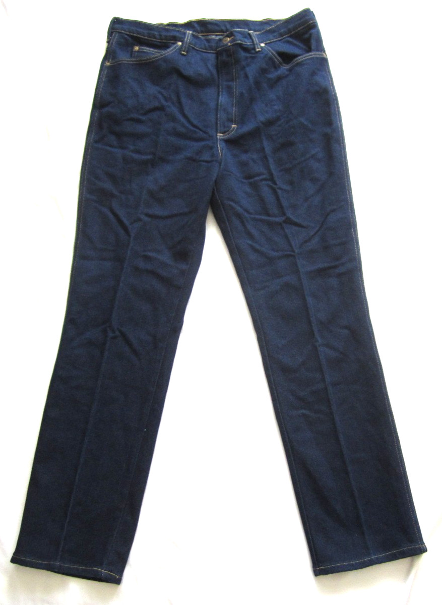 1980's Deadstock New Men Lee Rider Dark Blue Denim Jeans Sz 40x34 (USA) MP323