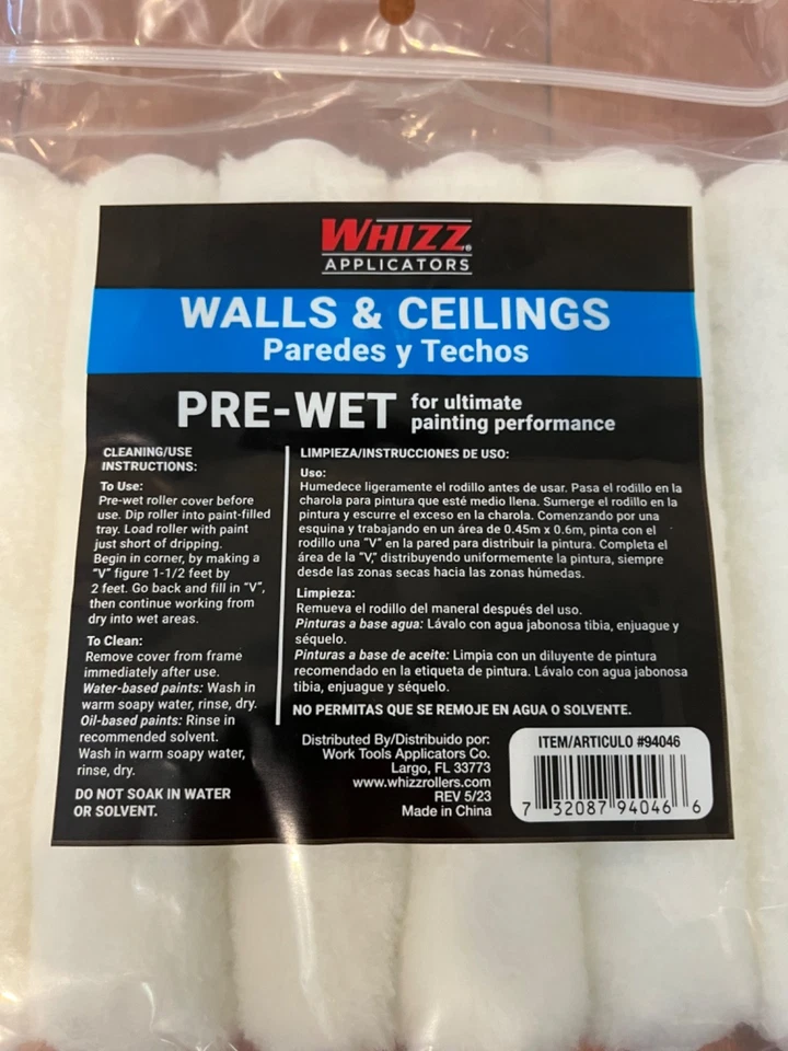 WHIZZ 94046 Woven Walls & Ceilings 6" x 3/8 Nap Paint Rollers ( 12 Pack ) - Image 3 of 3