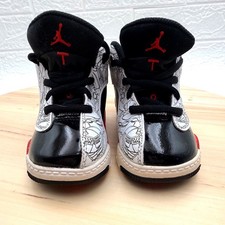 Jordan Dub Zero Toddler 6C in "Fire Red" White Black Red Laser Etched DV1358-162