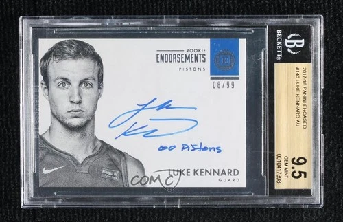 2017 Encased Endorsements 8/99 Luke Kennard #140 BGS 9.5 GEM MINT Rookie Auto RC
