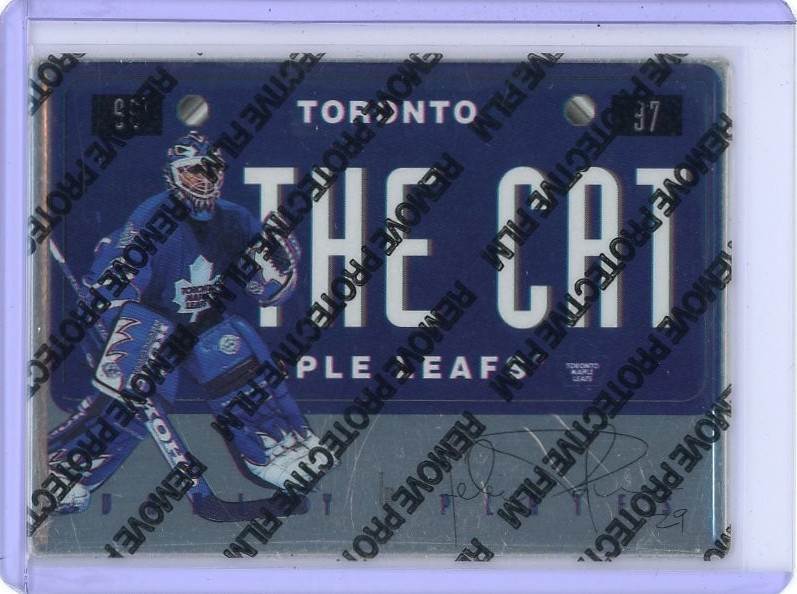 1996-97 Leaf Preferred Steel Felix Potvin Vanity Plates The Cat Maple Leafs