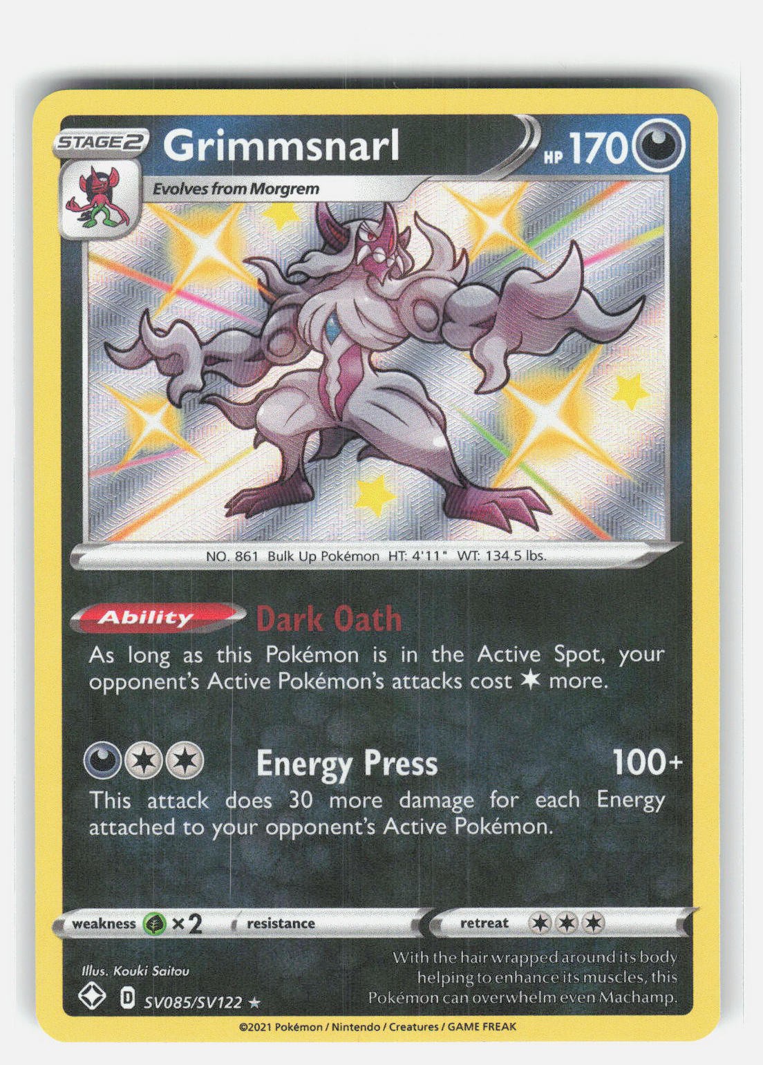 GrimmsnarlSV085/SV122 Shining Fates: Shiny Vault NM
