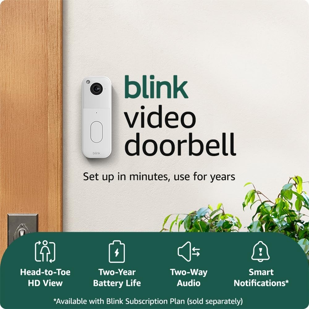 Blink Video Doorbell 2nd Gen | HD, 2-Way Audio, Alexa Compatible White !!