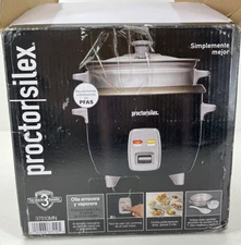 Proctor Silex Rice Cooker & Steamer 6 Cup Capacity Black