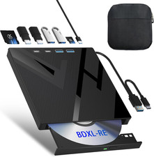 7 in 1 External Blu Ray Drive, Support 100G Disc R/W, USB 3.0 Type-C 
