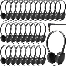 30 Pack Wired Headphones, Adjustable On Ear Headphones with Stereo, Earbuds f...