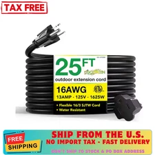 25 Ft. 16/3 Heavy Duty Extension Cord - Black