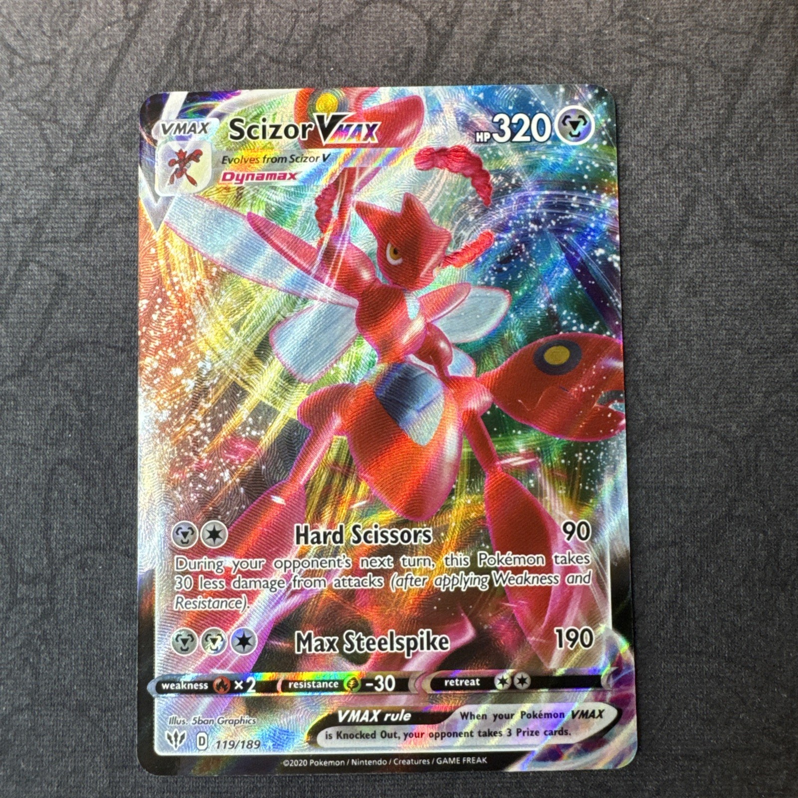 Scizor VMAX 119/189 Swsh03: Darkness Ablaze Holo Pokemon MJ