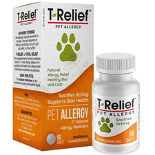 T-Relief Pet Allergy Support for Dogs  Cats Itchy Relief Supports Healthy Sk...