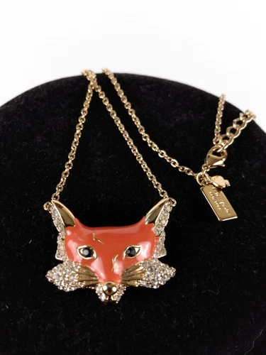 Collana con ciondolo volpe KATE SPADE 'Nel bosco' placcata oro 12 carati