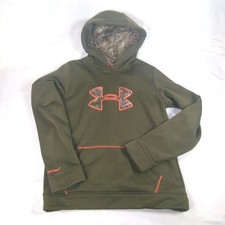 Under Armour Size Youth XL Green And Camo Clothing long Sleeve Hoodie Storm 1