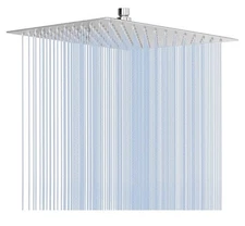 Nearmoon 12" Shower Head Rainfall Ultra Thin Waterfall - Chrome Finish