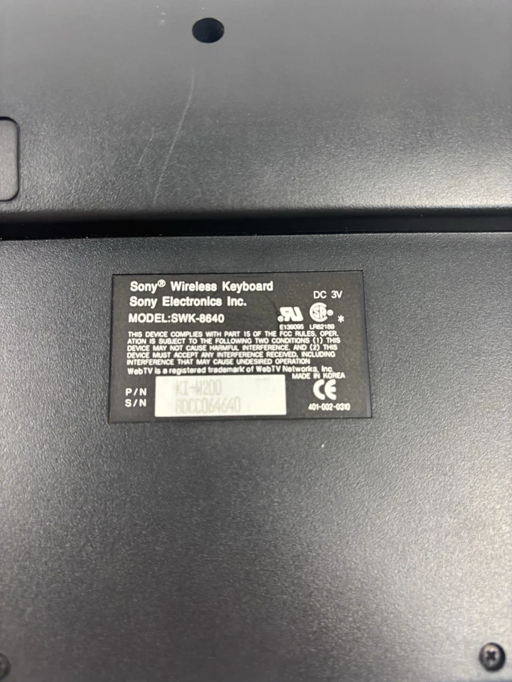 Sony WebTv Wireless Keyboard KI-W200 Model: SWK-8640 1997 Tested works - Image 4 of 4