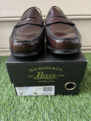 G.H. Bass & Co. Carrington Cordovan 10M Brown Leather Men's Penny Loafer Shoes