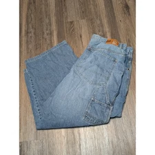 Ecko Unltd Denim Foundry Jeans Mens 38x32 Baggy Carpenter Light Wash Cotton READ