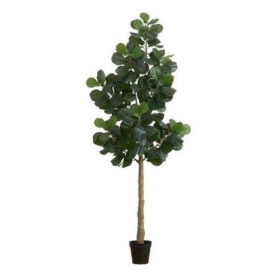 Nearly Natural 9ft Artificial Fiddle Leaf Fig Tree in Green