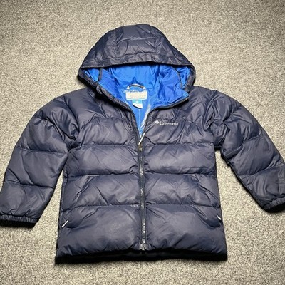 Columbia Jacket Kids XXS 4/5 Blue Down Powder Lite Hooded Puffer Omni-Heat
