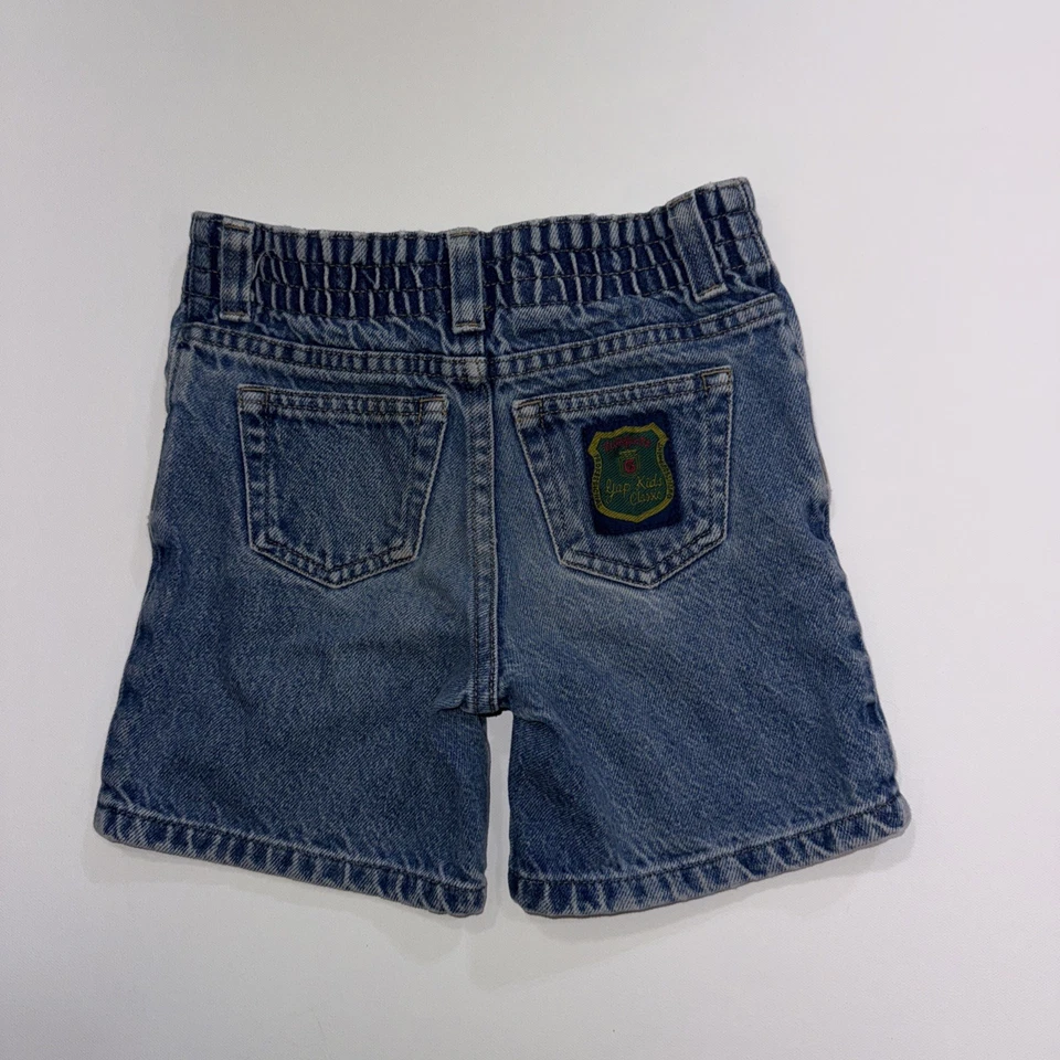 Bermuda jeans clássica vintage anos 90 GAP JEANS AZUL MENINOS ELÁSTICA Tamanho 4 - Imagem 3 de 4