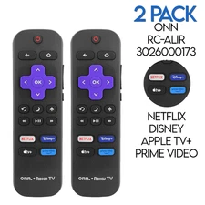 2 Pack New Onn Smart TV Remote Controls – Netflix Disney+ Apple TV Prime Video