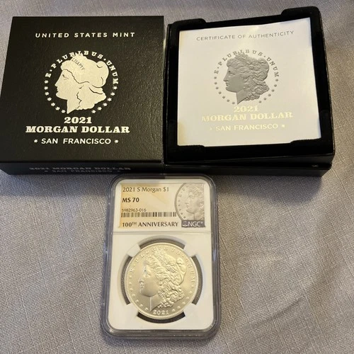 2021 S Morgan Silver Dollar NGC MS70 100th Anniversary! Beautiful NGC Case!