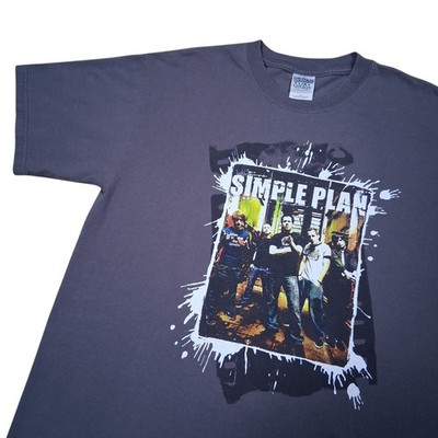 Vintage 2005 Simple Plan Tour T-Shirt Mens Sz Medium Gray Punk Rock Y2k Band Tee