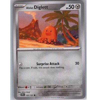 Alolan Diglett Normal Common SV08: Surging Sparks 122/191 NM