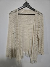 Cream Colored Open Front Chrocheted Cardigan Size Medium
