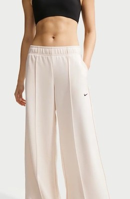 Nike Swoosh Oversized Fleece-lined Sweatpants, Light Beige, Size M
