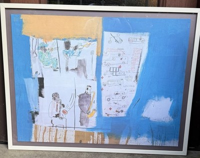 RARE - Jean-Michel Basquiat ''Worthy Constituents'' 1997 Vintage Lithograph Framed