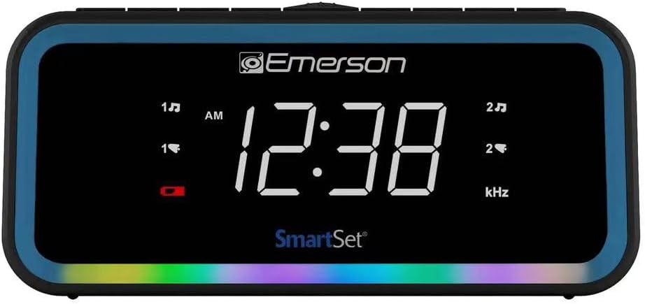 Dual Alarm Clock Radio USB-C Charging LED Display Dimmer Bedroom Home