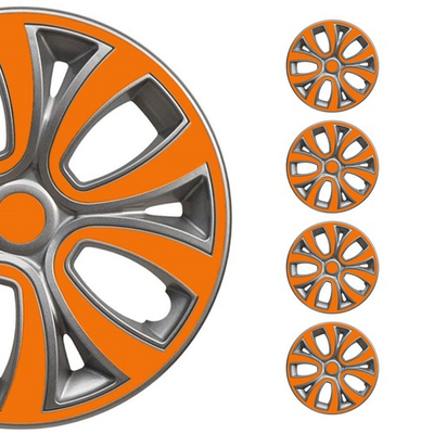 #ad #ad 14quot; Wheel Rim Cover fits Universal Guard Hub Caps Durable ABS Gray Orange Matte $54.95