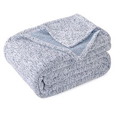 Sweatshirt Blanket King Size for Bed King 108" x 90" Heather Blue