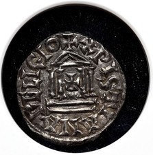 FRANCE, Carolingian. Louis the Pius, 814-840. Silver Denier, NGC AU55