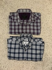 Lot Of 2 Jos. A. Bank Men  s Plaid Long Sleeve Button Down Shirts Size Large