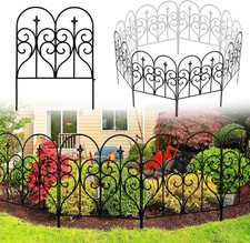 Decorative Garden Fence 32 in H X 10 Ft L Outdoor Rustproof Metal Dog Pet Fe