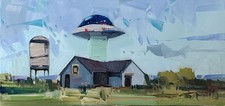 Farmland House Grain Silo PRINT of Painting by Artist Jose TRUJILLO 12x24