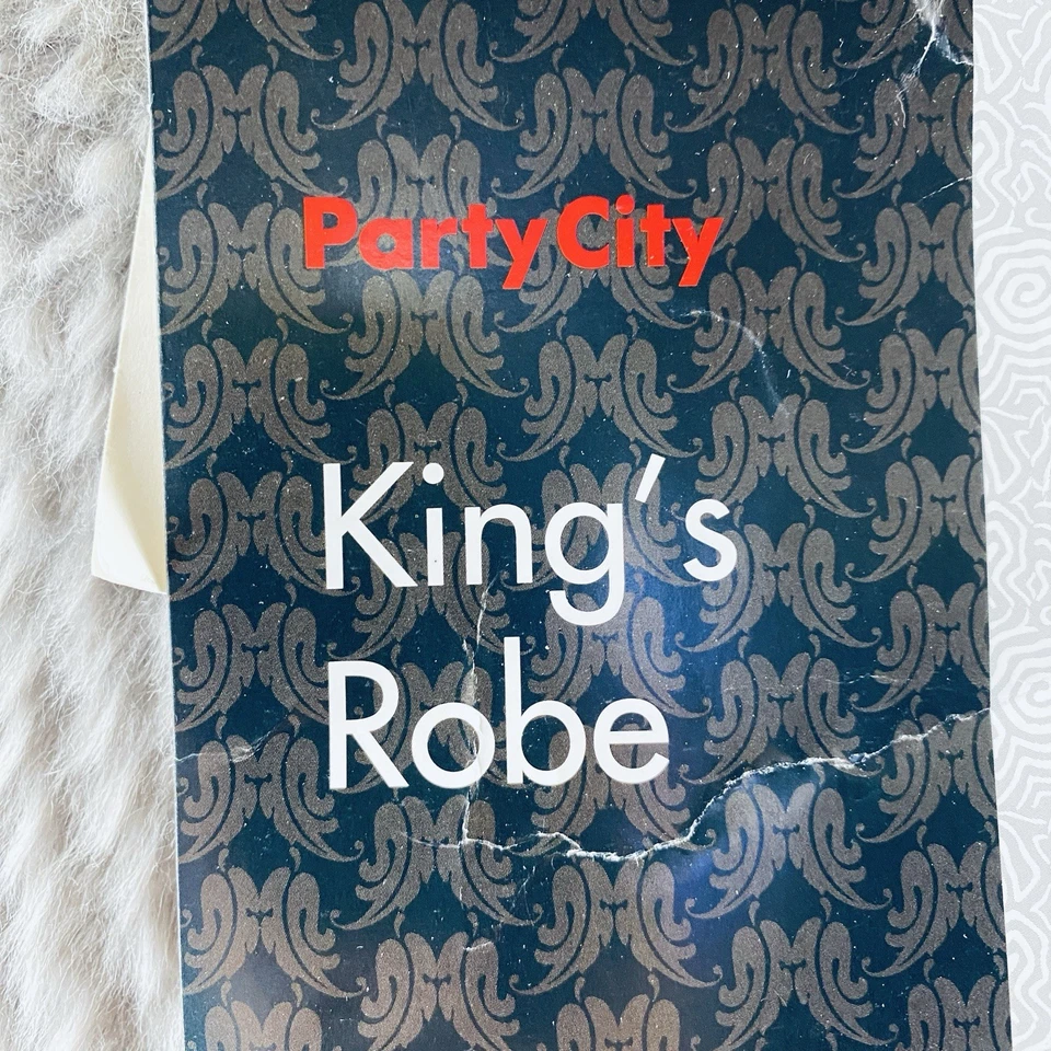 Men's Halloween Costumes Adult Royal King Fur Trim Robe, Red/White, One Size - Image 2 of 4