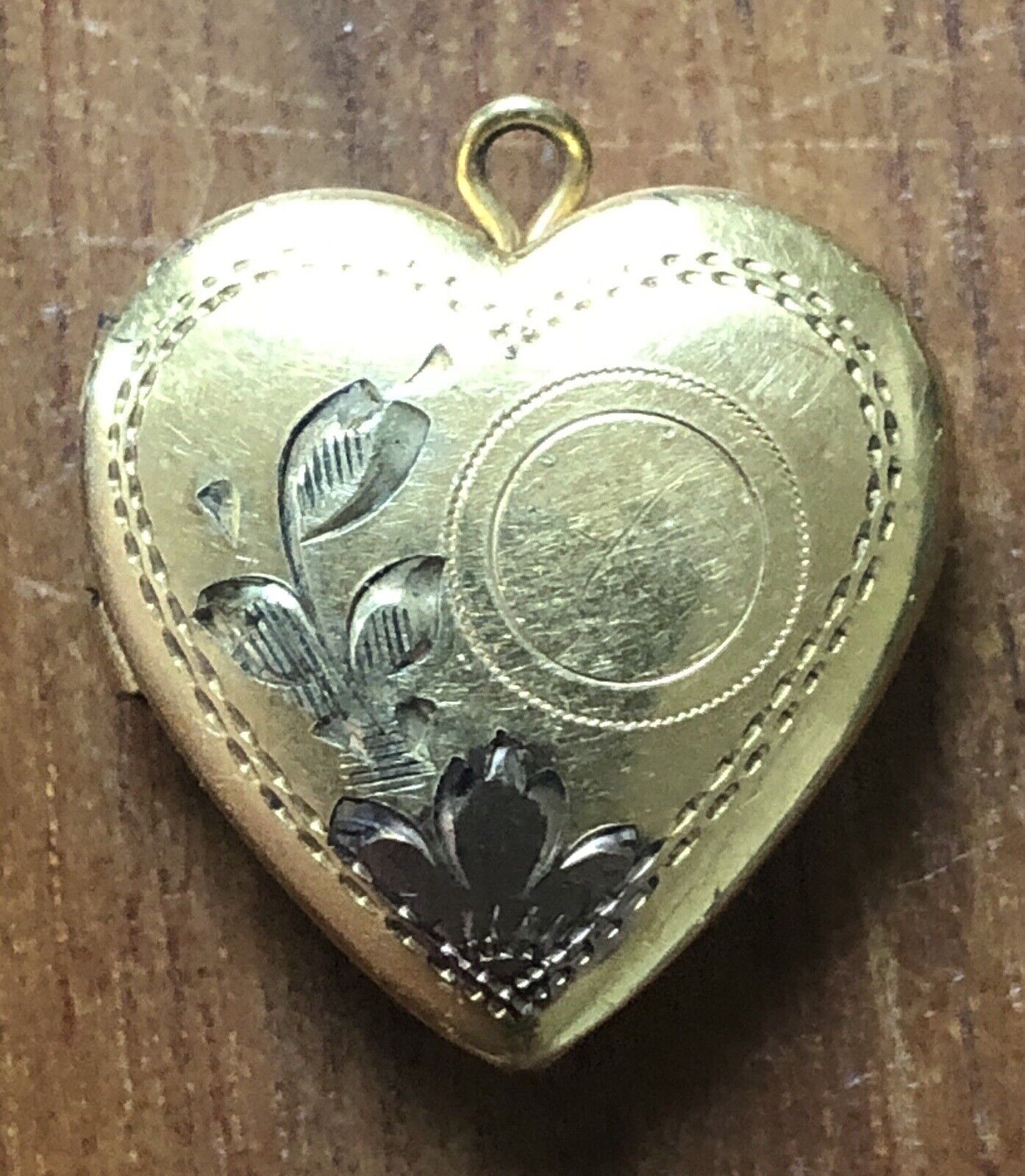 Antique Heart Shaped Locket with Floral Design - image 3