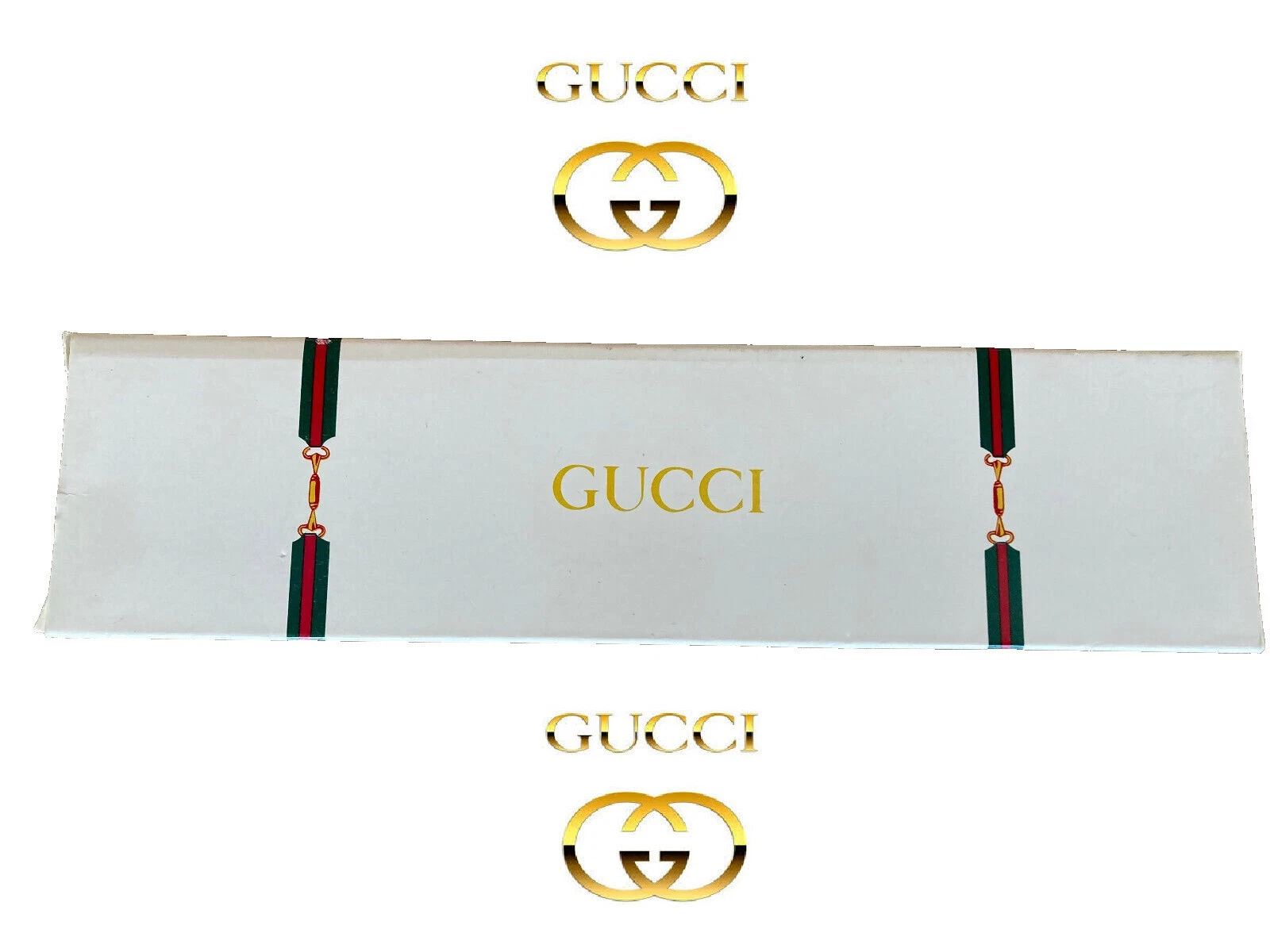 Coffret montre Gucci blanc rangement cadeau présentation GG 10 X 1,5 luxe bracelet italien