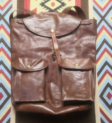 rrl riley leather backpack