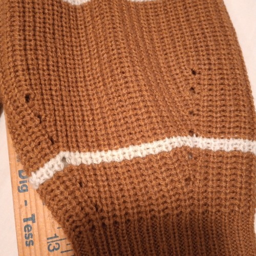 Pink Republic Women's Cardigan Sweater Size M Rusty Brown White Striped City EUC - Picture 4 of 14
