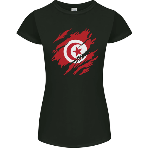 Tunisia Flag Off The Shoulder Long Sleeve Dress with National Crest and Emblem TS04