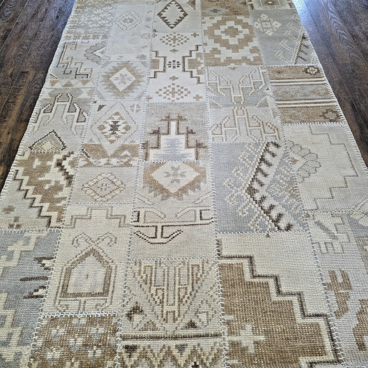 NEW Pottery Barn 5x8 Fosse Hand-Knotted Faux Patchwork Rug | eBay