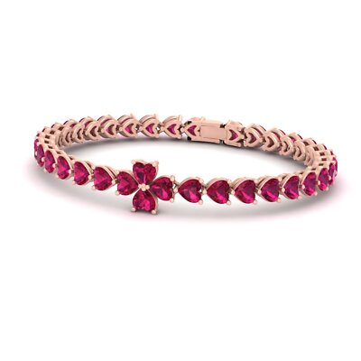 Braccialetto con Cuore 14.20TCW Rosa Rubino Tennis Donna Argento Sterling