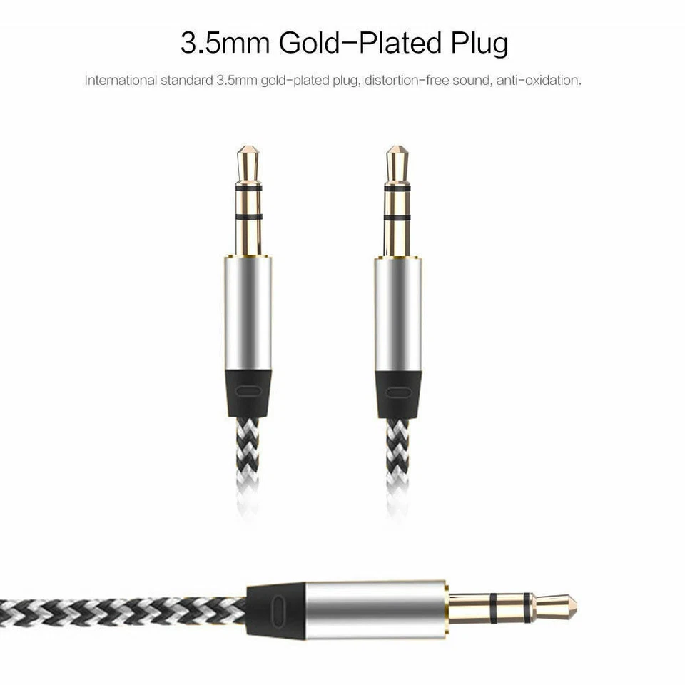 1M - 3.5MM Jack Plug Aux Cable Audio Lead For to Headphone MP3  PC Cars - Image 3 of 4