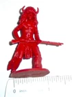LM 8 Louis Marx Fort Apache Figure DARK RED     Bison Headdress Indian w Musket