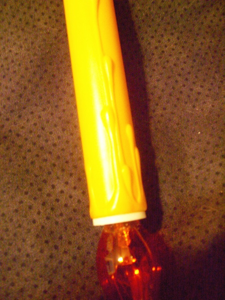 2 Vintage Electric Christmas Candle Stick Window Plastic Wax Drip