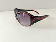 Womens Bling Sunglasses Black/PinkFrame/Black Lens With Pink Rhinestones Look
