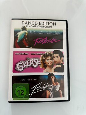 DANCE EDITION mit 3 Filmen ( Footloose, Flashdance und Grease ) auf 3 DVDs