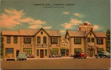 Linen Postcard Harwood Hotel in Camdenton, Missouri